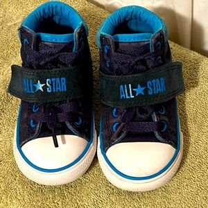 Converse‎ All Star Blue Hi Top LaceUp Shoes Big Ligo Infant Sz 7